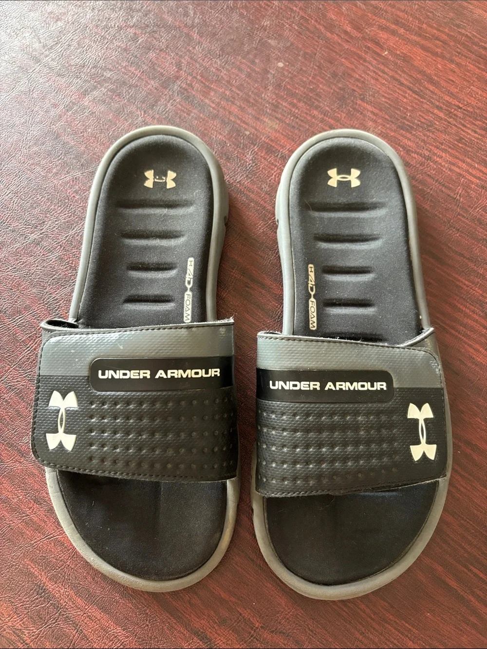 Under Armour Black and Gray Men's Slide Sandals